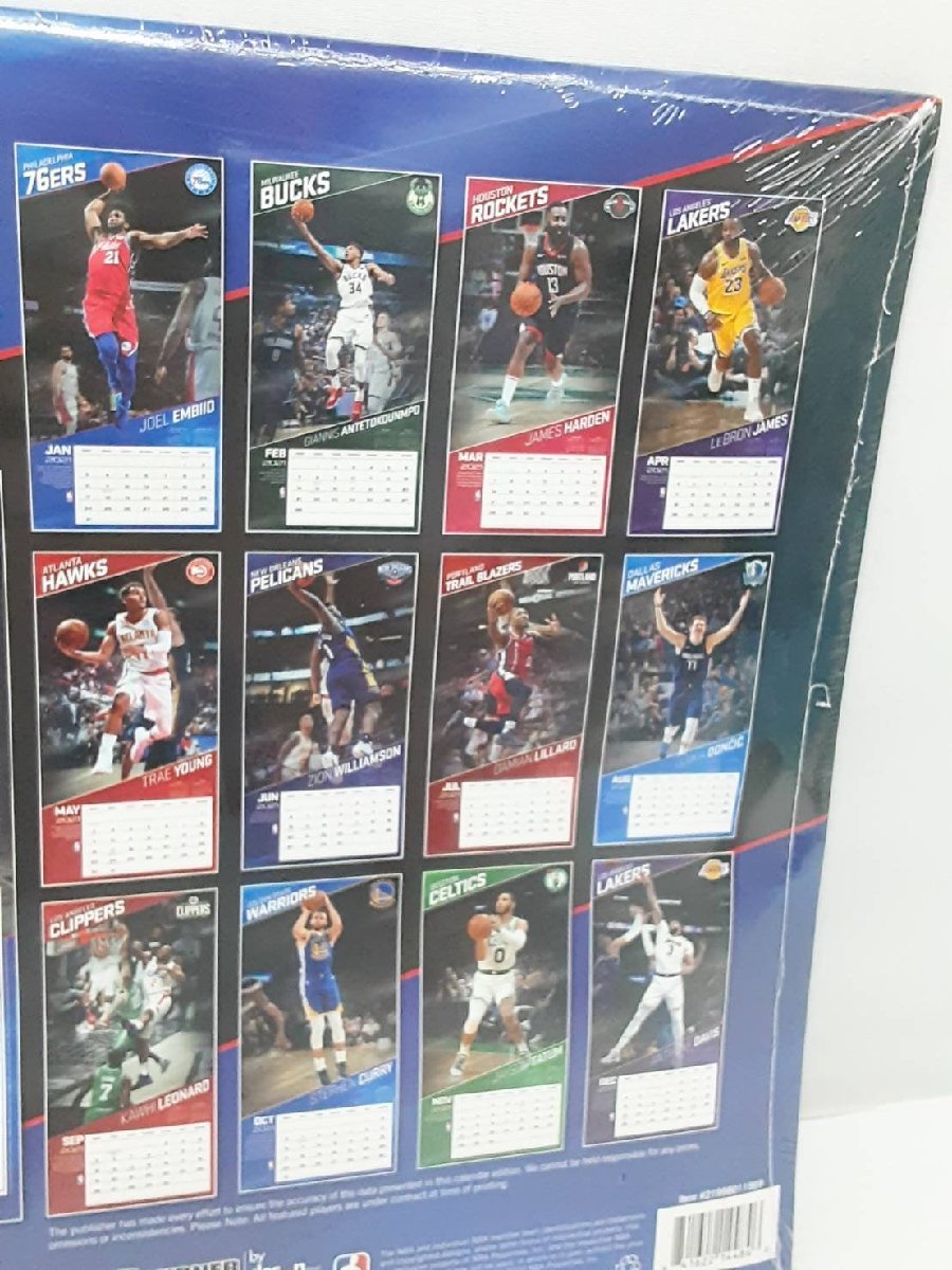 ☆新品未開封☆ １円～　アメリカ輸入品　カレンダー NBA 2021年版 エリートプレーヤー 壁掛け ポスター