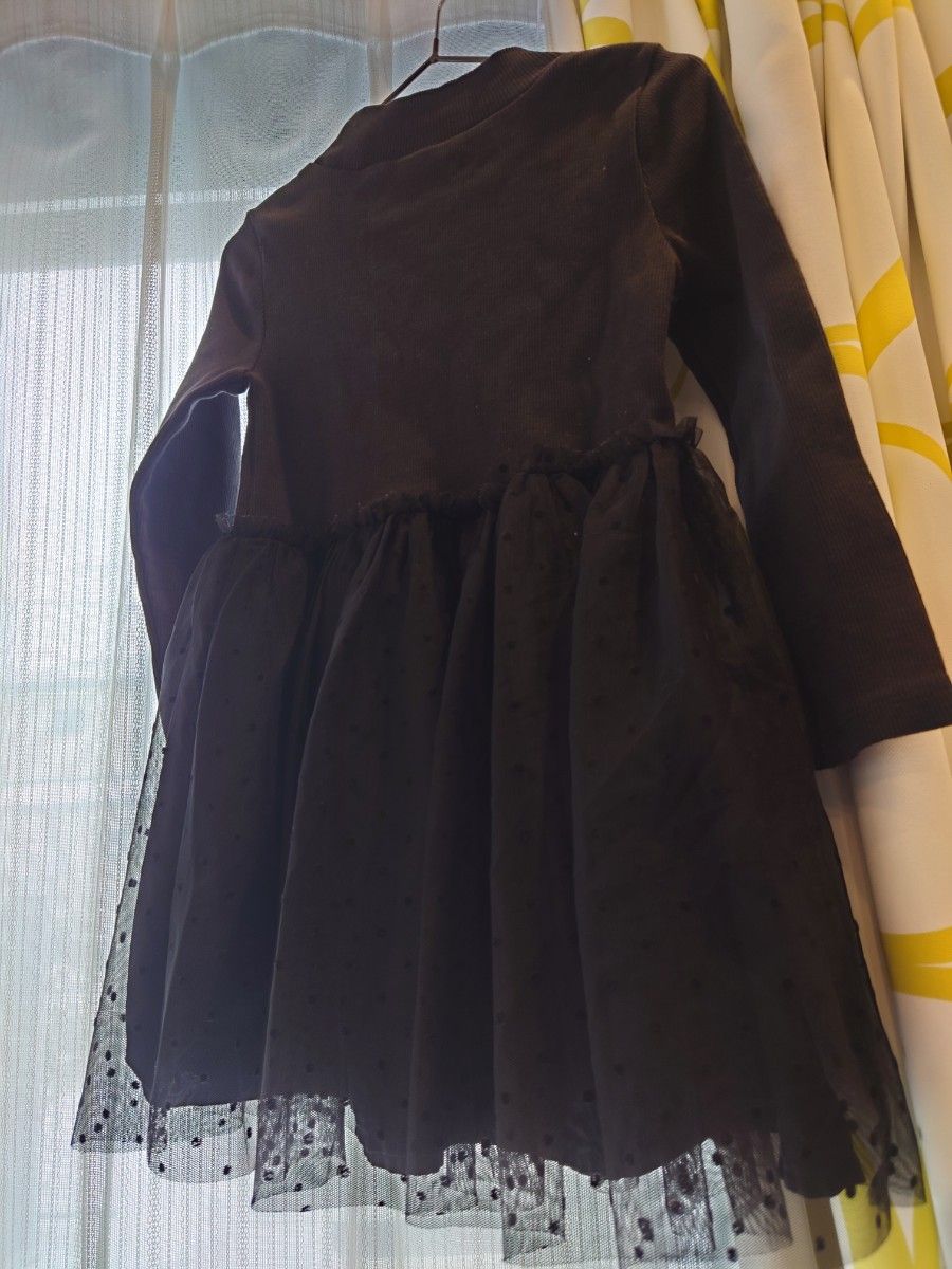 GAP　 ワンピース　シフォンスカート　 黒　 発表会　入園式　フォーマル　ギャップ　チュールスカート　可愛い　華やか