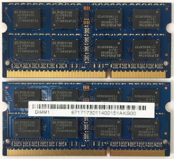 【4GB×2枚組】ELPIDA PC3-10600S(DDR3-1333) 計8GB 2R×8 中古メモリー ノート用 DDR3 即決 動作保証【送料無料】_画像3