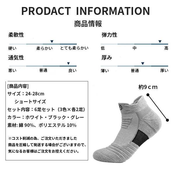 1円~ スポーツソックス メンズ 靴下 くるぶし 6足組 24cm~28cm 抗菌 防臭 吸汗 綿 吸汗 通気性 滑り止め 天然コットン使用 送料無料_画像2