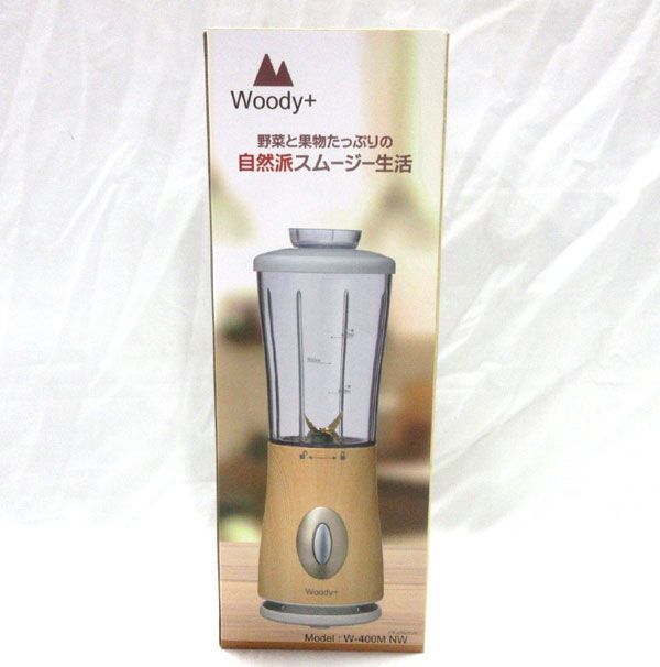 送料300円(税込)■uy006■仲佐 木目調コンパクトミキサー 400ml ナチュラルウッド W-400M(NW) 2点【シンオク】_画像2