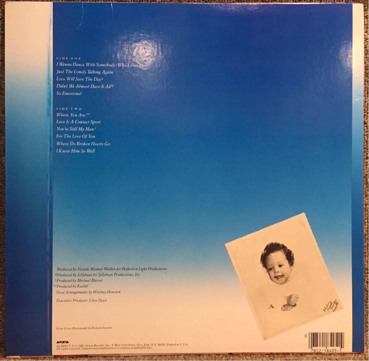 【US盤/SOUL/即決/LP】Whitney Houston Whitney / 試聴検品済_画像2