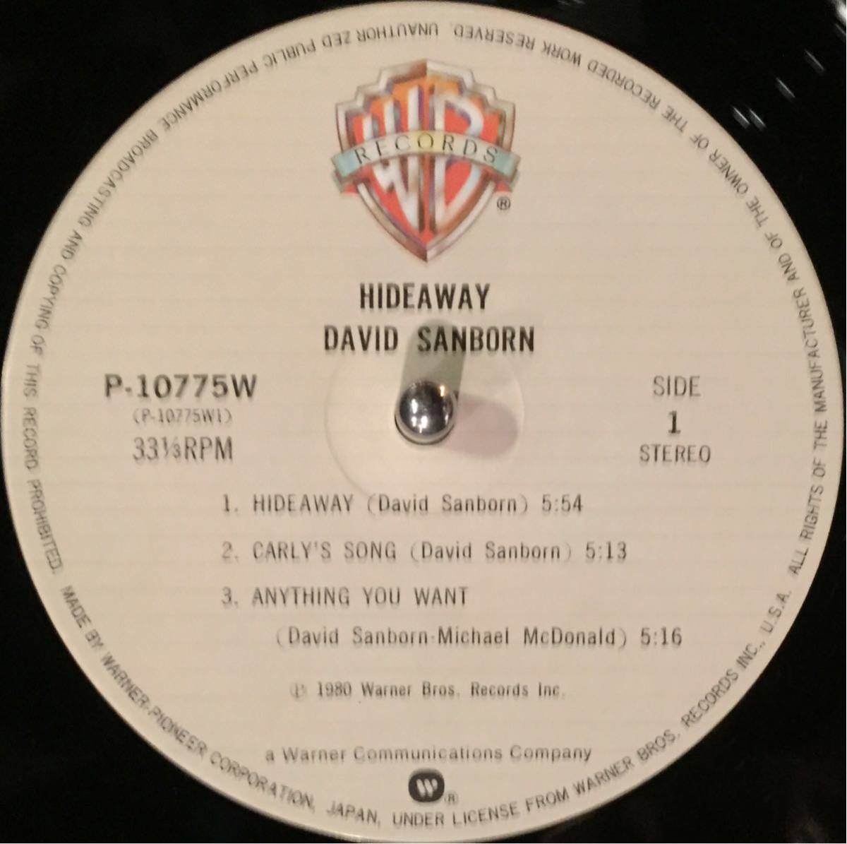 【美盤(EX+)/Smooth Jazz/国内盤/即決/LP】David Sanborn Hideaway / 試聴検品済_画像4