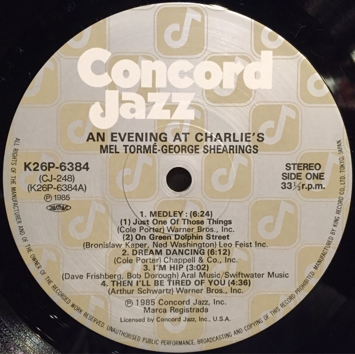 【美盤(EX-)/Vocal jazz/国内盤/LP】Mel Torm George Shearing An Evening At Charlie's / 試聴検品済_画像5