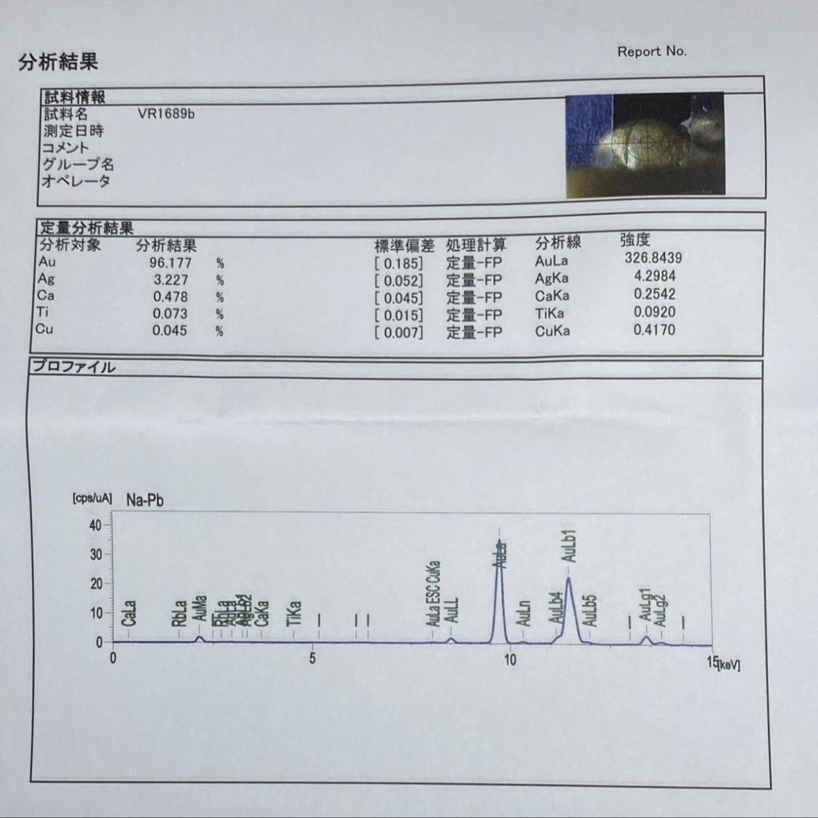 [ ultra rare! extra-large ] sand gold nature gold Gold nagetok22 Au96% analysis result attaching gem mineral Natural