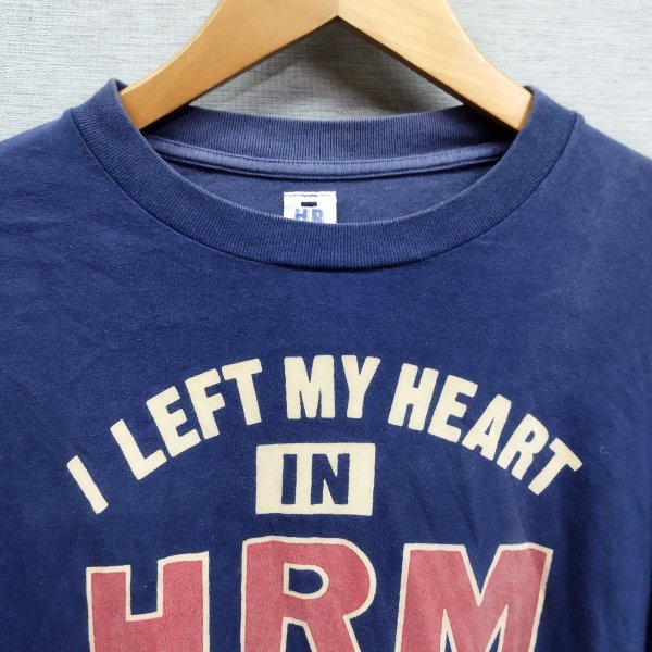 Z526 H.R.MARKET ハリウッドランチマーケット 半 袖 Tシャツ 2 ネイビー I LEFT MY HEART IN HRM 聖林公司 アメカジ カジュアル_画像4