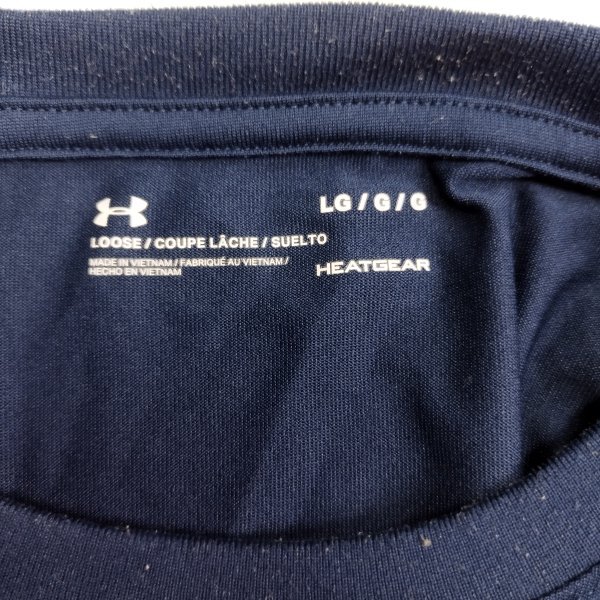 B249 UNDER ARMOUR アンダーアーマー 長袖 カットソー LG ネイビー バスケットボール Tシャツ UA LS Tee ロンT スポーツ トレーニング_画像7