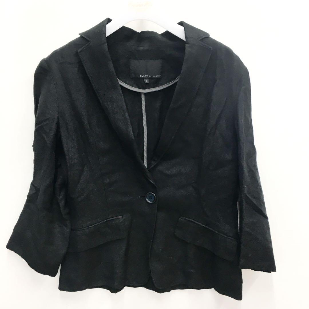 BLACK BY MOUSSY ブラックバイマウジー 七分丈リネン混テーラード