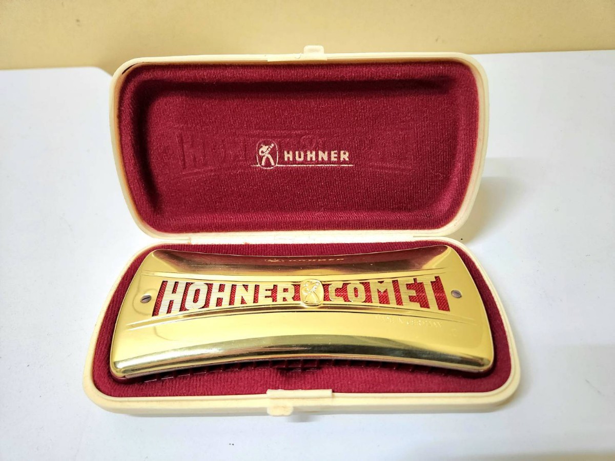 HOHNER COMET ホーナー コメット ハーモニカ ドイツ製 ケース付き ゴールド _画像1