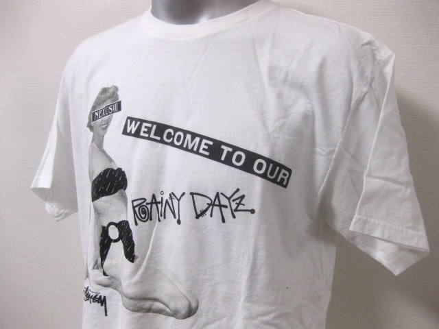 名作 本物 美品 STUSSY ステューシー NEXUSVII ネクサス7 ネクサスセブン WELCOME TO OUR RAINY DAYZ 半袖  Tシャツ L