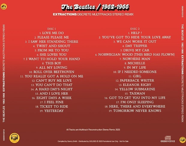 THE BEATLES / 1962-1966 & 1967-1970 : EXTRACTIONS DISCRETE MULTITRACKS STEREO REMIX SET (2CD+2CD) 赤盤 & 青盤_画像3
