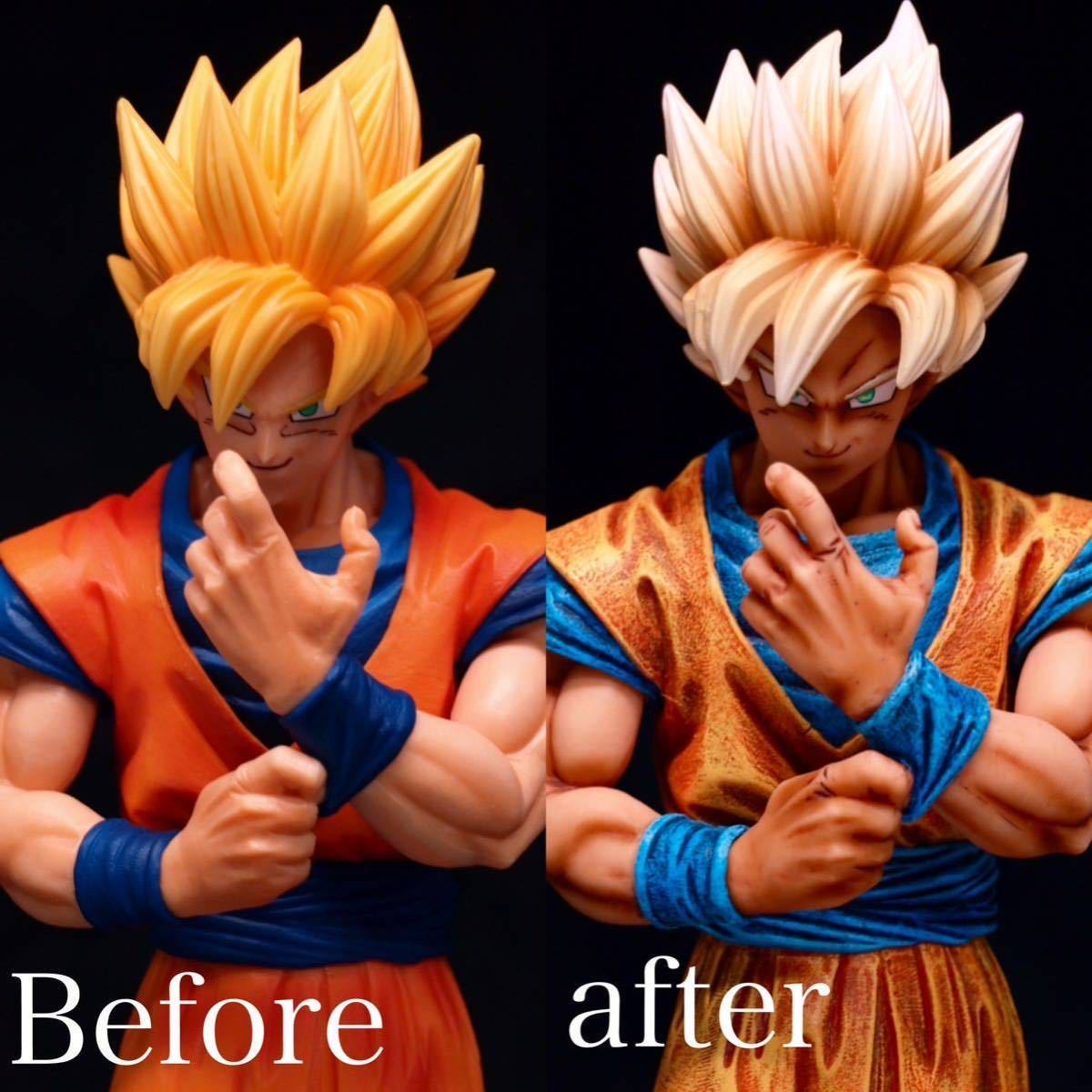 ドラゴンボール 孫悟空 フィギュア リペイント 台座制作 ドラゴンボールZ SOLID EDGE WORKS THE出陣1 超サイヤ人孫悟空 DRAGON BALL_画像4