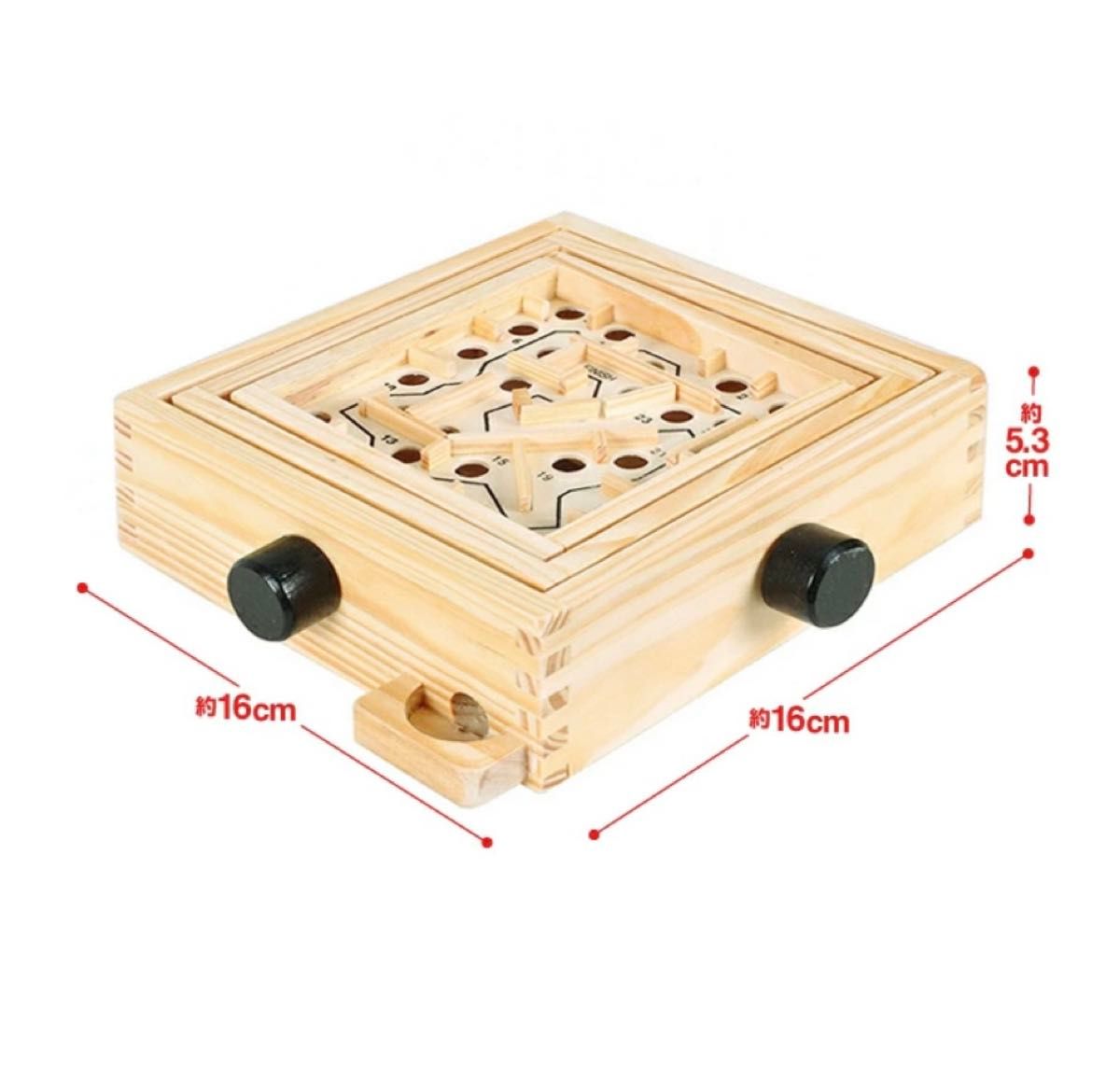 孔明パズル　木製3D立体迷路 ボール迷路 知育玩具 天然木 頭の体操 脳トレ ２点セット