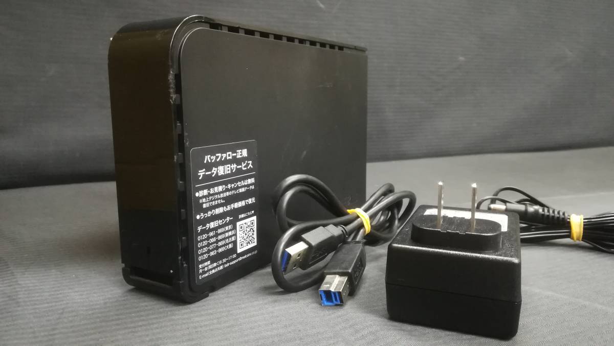 【動作品♪】BUFFALO バファロー HD-LX2.0U3D [2TB(2000GB)] 外付け HDD/ハードディスク/使用時間：1285時間/ACアダプター付属_画像1