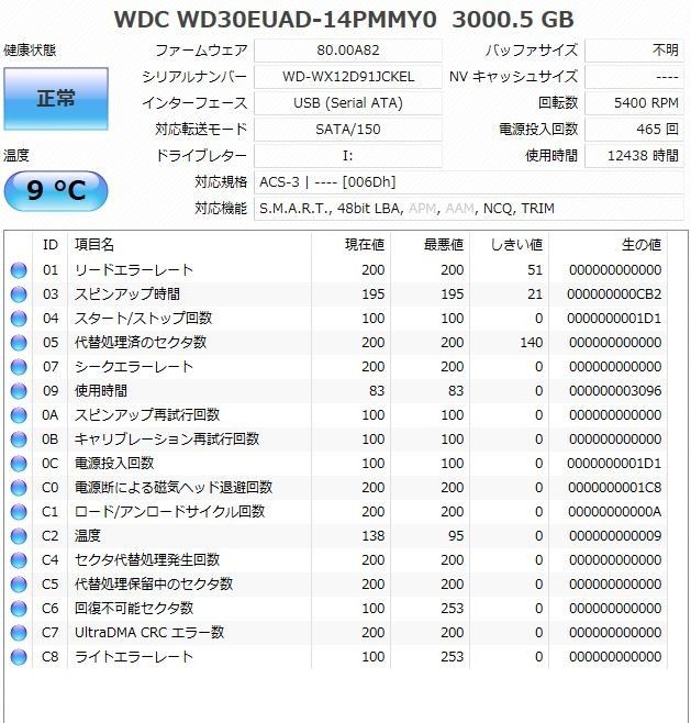 AVコマンド対応 送料無料 動作保証 WDC WD30EUAD-14PMMY0 3TB AVコマンド対応 送料無料 動作保証 WDC WD30EUAD-14PMMY0 3TB
