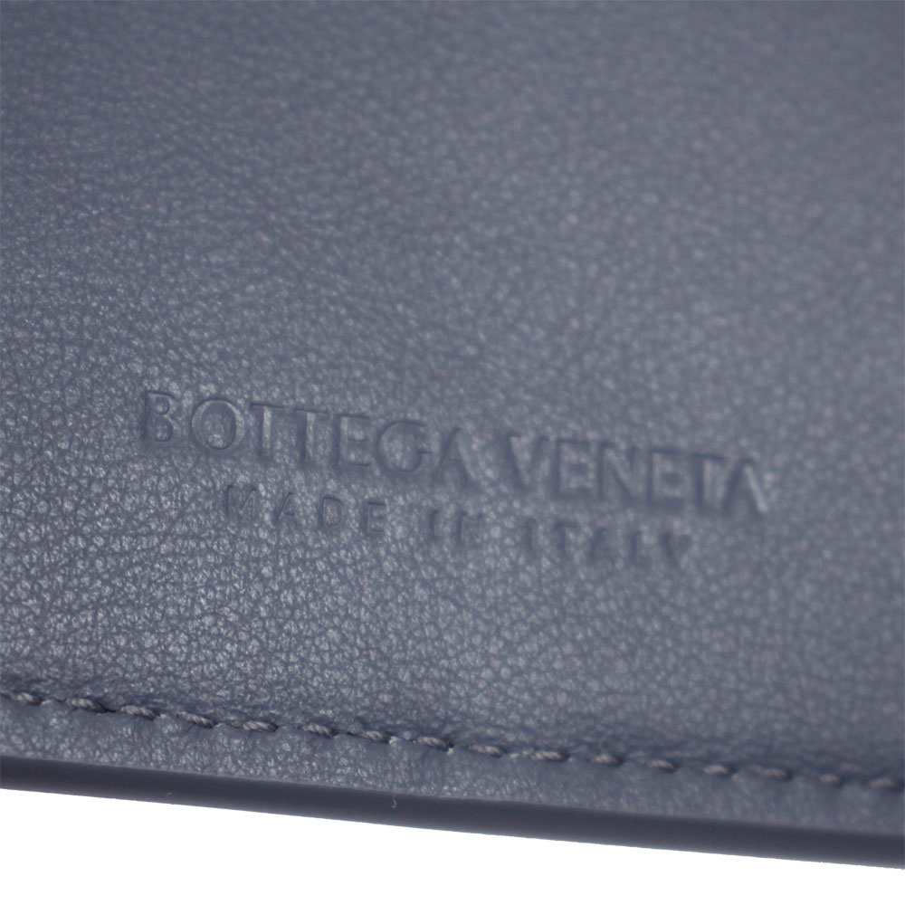 ボッテガヴェネタ 財布 メンズ BOTTEGA VENETA 二つ折り札入れ カセット イントレチャート カーフレザー グレー 649603-1_画像4