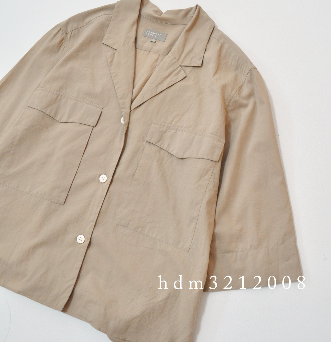 MARGARET HOWELL マーガレットハウエル PIECE DYED WASHED COTTON シャツ_画像3