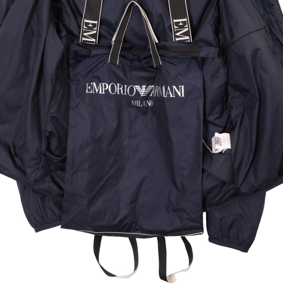EMPORIO ARMANI エンポリオ アルマーニ イタリア製 中綿入り フーデット ジップアップ ジャケット ブルゾン 表記サイズLの画像6