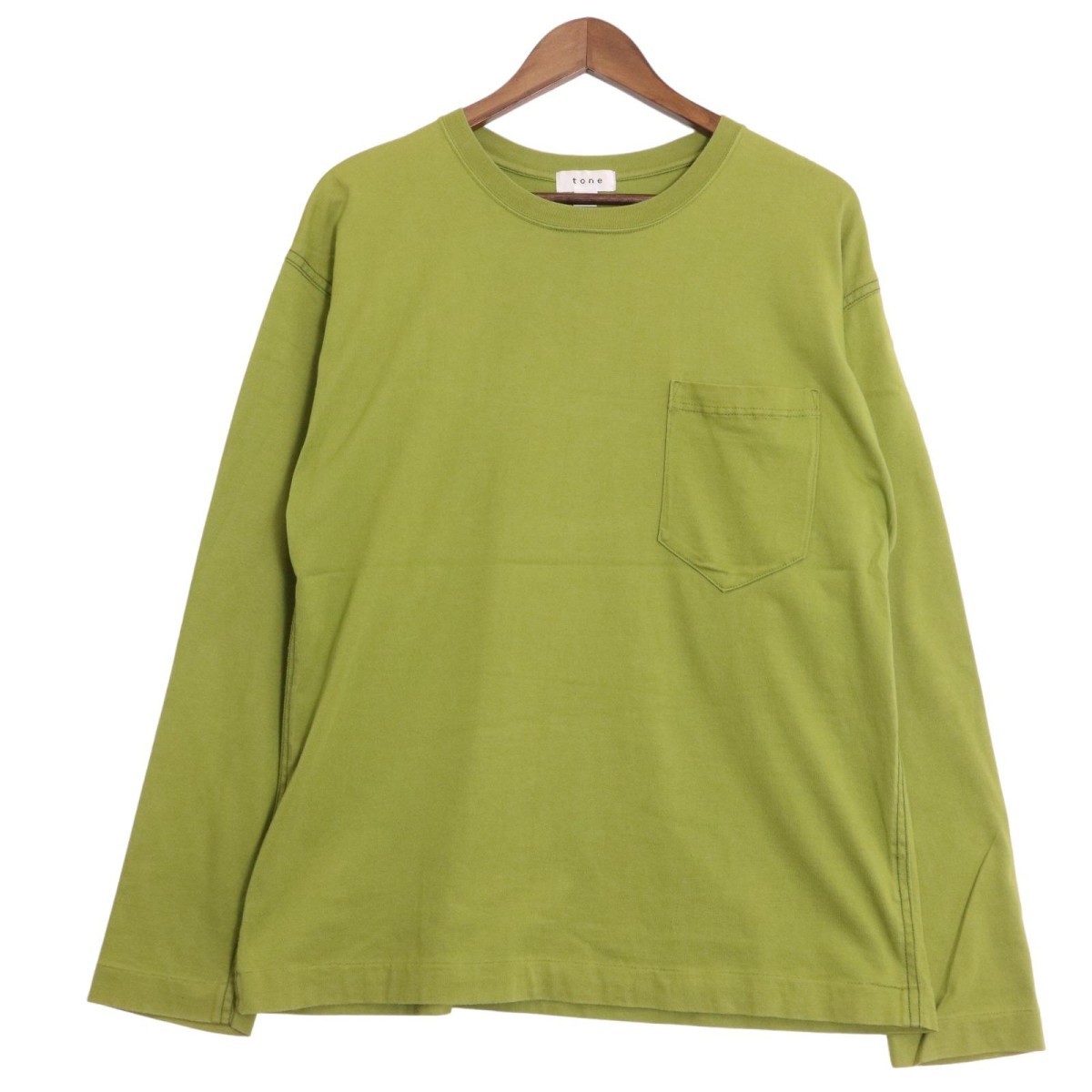 tone / 19FW SOLID POCKET LS TEE トーン ソリッド ロングスリーブ ポケット Tシャツ ロンT 長袖 カットソー 表記サイズ2_画像1