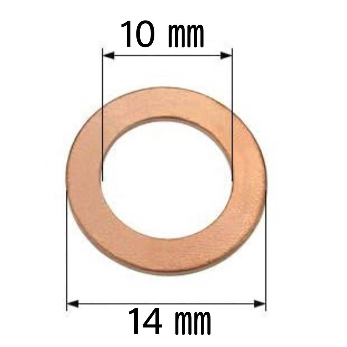 ブレーキホース 銅ワッシャー 銅パッキン 30枚セット M10 10mm 内径10 ブレーキバンジョーボルト キャリパー ガスケット ブレーキライン_画像2