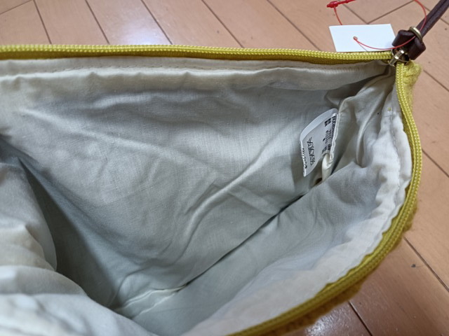  Benetton * не использовался вязаный сумка * зеленый & желтый зеленый *4,445 иен + налог 