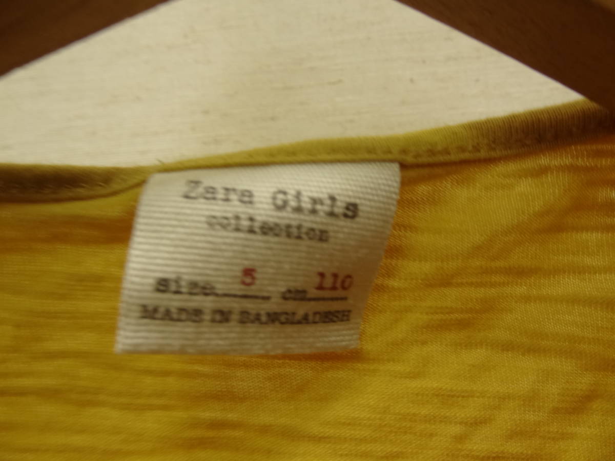 全国送料無料 ザラ ZARA GIRLS 子供服キッズ女の子 前上部首元レース素材 長袖 Tシャツ 110(5)