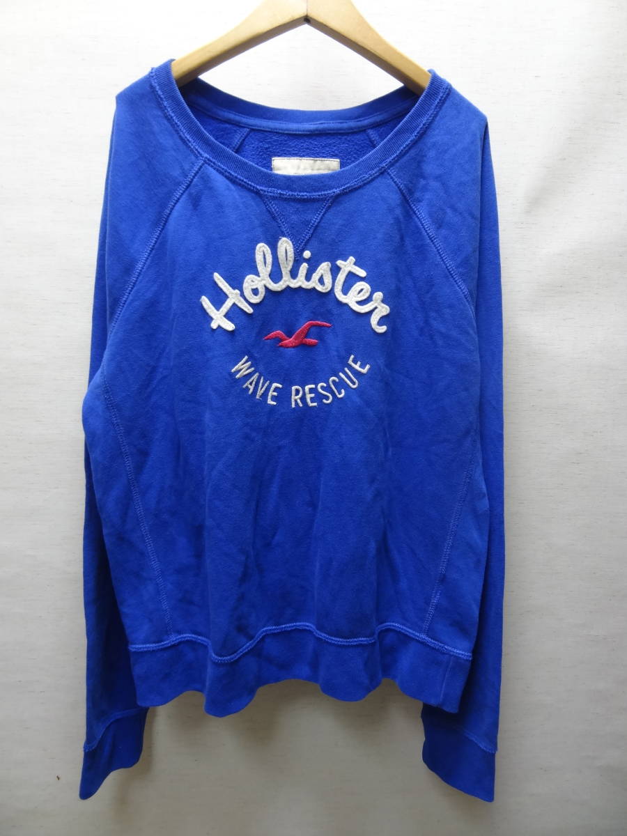  бесплатная доставка по всей стране стандартный товар Hollister HOLLISTER женский красивый синий цвет тонкий материалы спортивная фуфайка футболка L