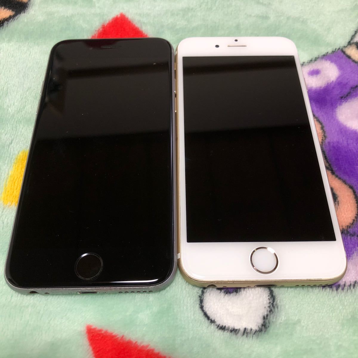 1円〜 iPhone6とSIMフリー iPhone6s 2台セット スペースグレイとゴールド 64と128GB 判定○ 送料無料 _画像1
