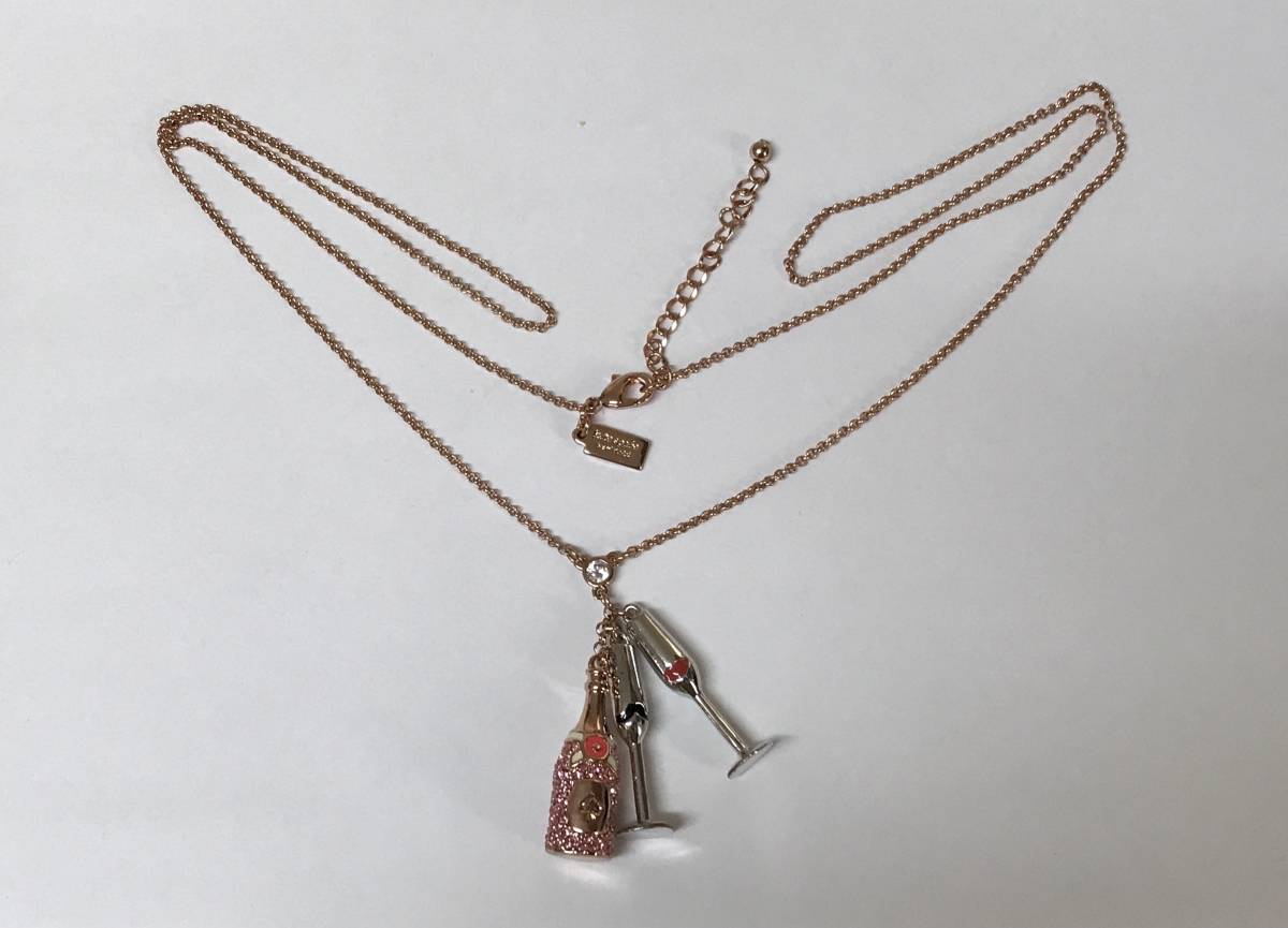 [ storage bag attaching ]kate spade Kate Spade champagne & glass motif necklace 