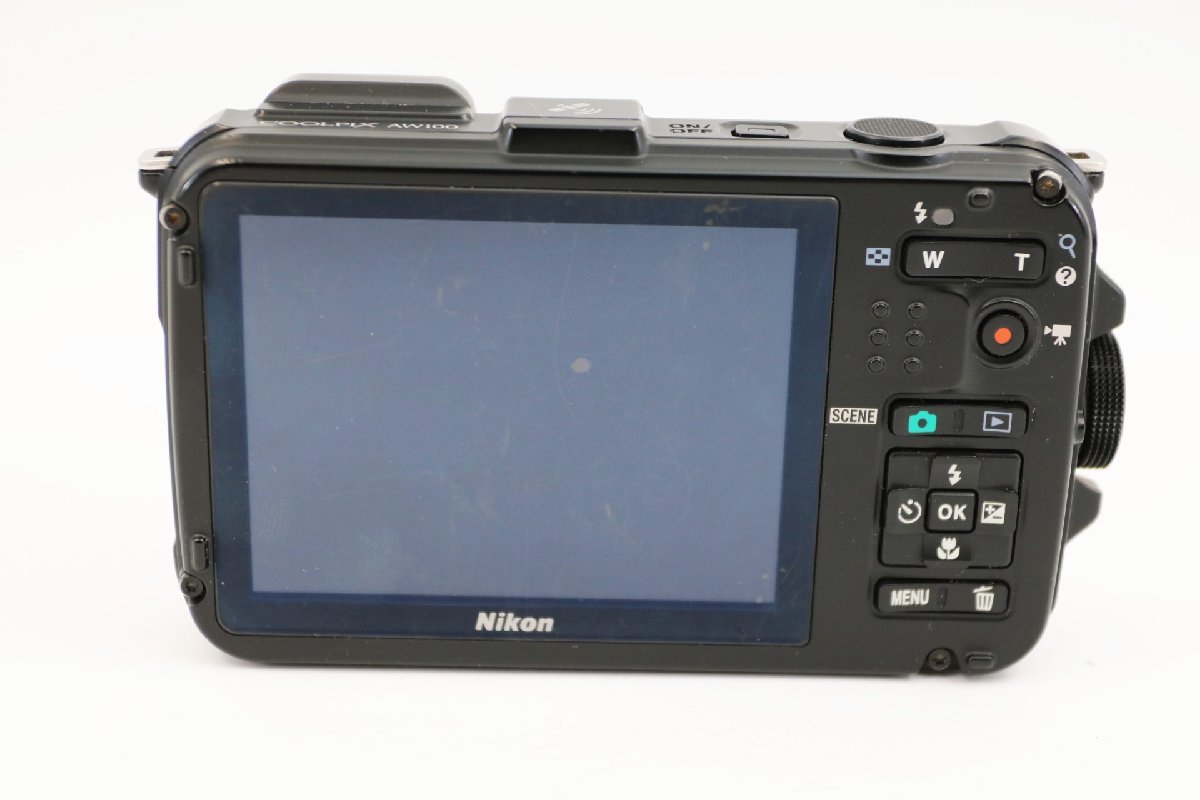 《動作保証》 ニコン Nikon COOLPIX AW100 クールピクス 防水 迷彩 カムフラージュ コンパクト デジタル カメラ コンデジ 純正バッテリー付_画像3