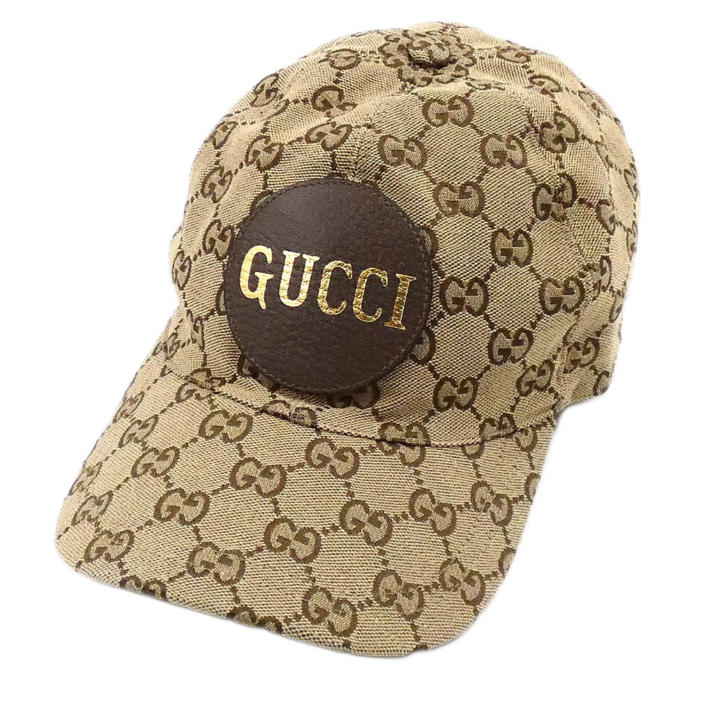  Gucci шляпа GUCCI GG парусина x кожа Baseball колпак Logo XL 60cm бежевый x Brown мужской 576253 T-YJ06172