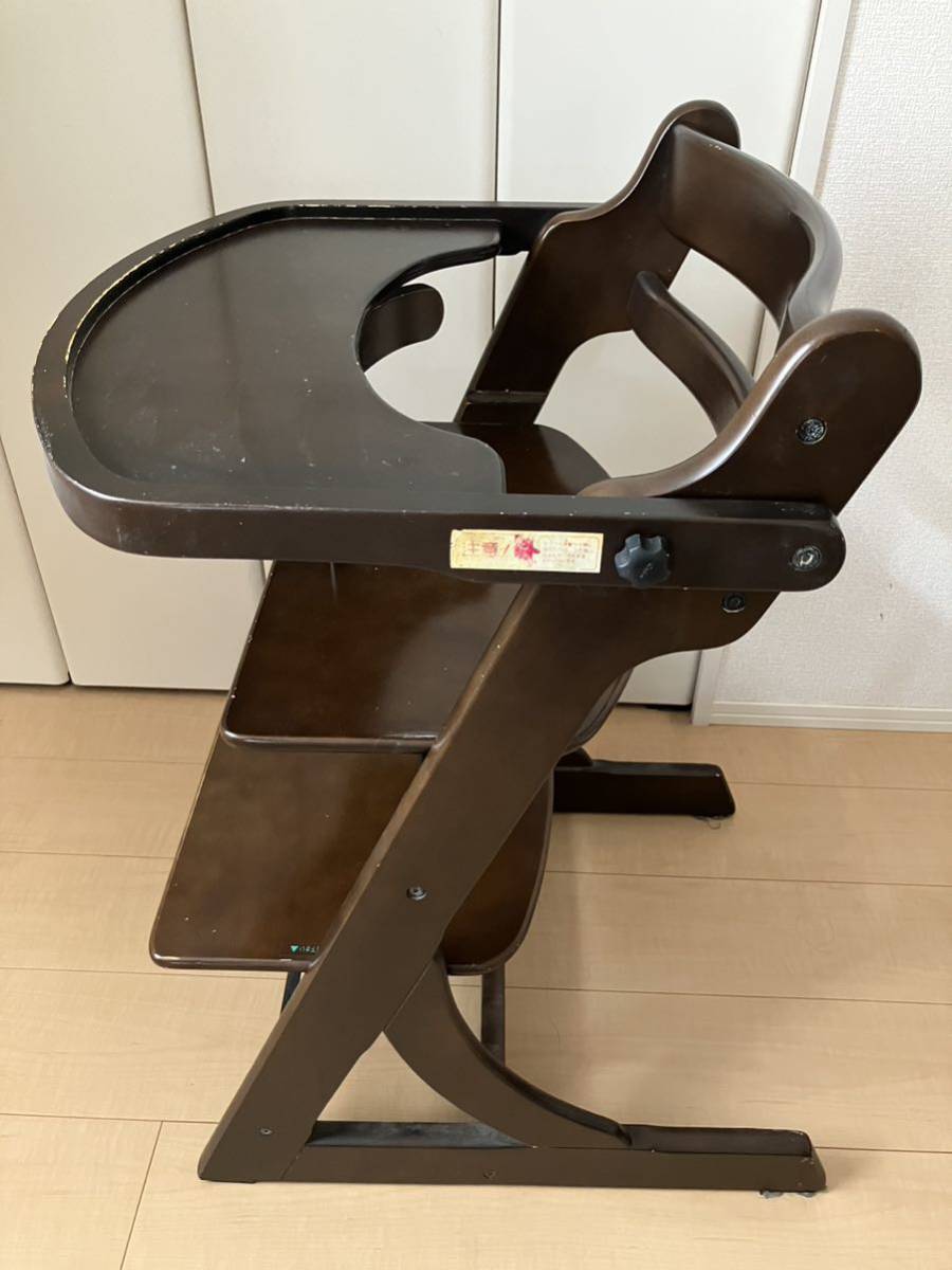 大和屋 すくすくチェアEX テーブル&ガード付き 木製 子供椅子 ナチュラル ブラウン系の画像3