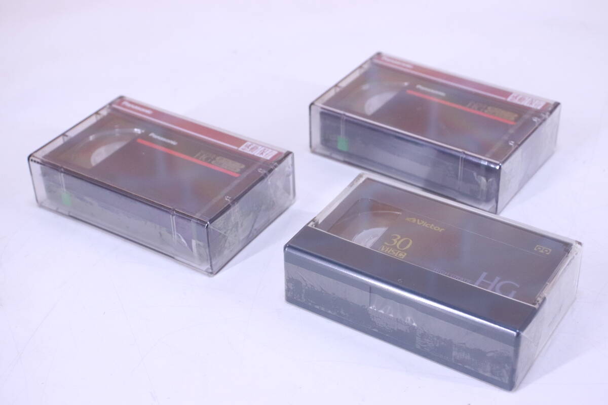  unused! VHS-C videotape all 7 pcs set Victor×5ps.@Panasonic× 2 ps HG unopened long-term keeping goods #(F8841)