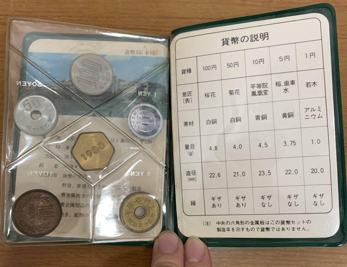 04-010:昭和55年(1980年) 緑 貨幣セット Mint Set ミントセット 日本国 大蔵省 造幣局の画像4