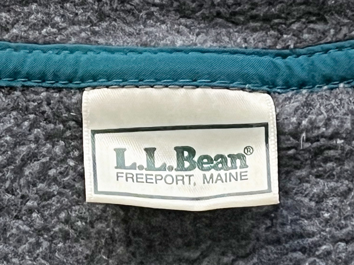 L.L.Bean フリースパーカー 大きめサイズ 筆記体刺繍ロゴ VISLON YKK USAファスナー ヴィンテージ エルエルビーン_画像6