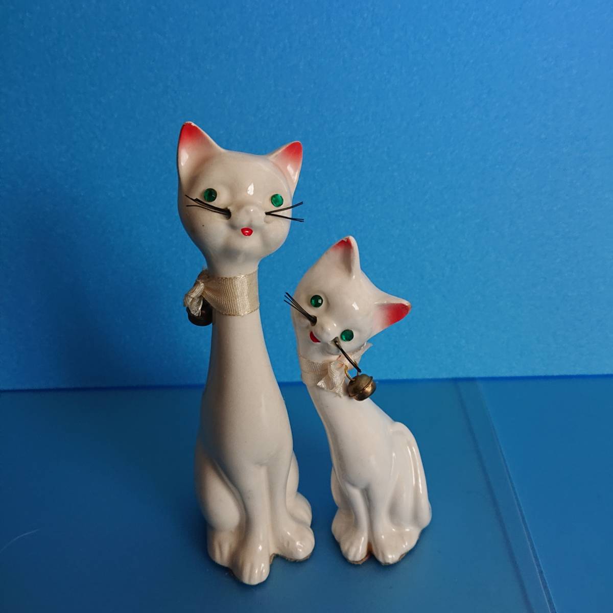 猫(高さ17cm) 置物 昭和レトロ_画像1