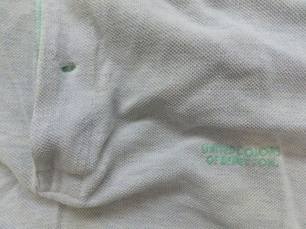 UNITED COLORS OF BENETTON Benetton men's Logo embroidery deer. . polo-shirt with short sleeves light blue pink 