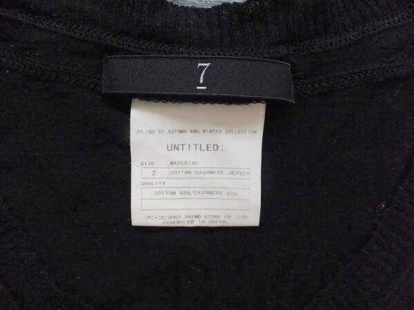 UNTITLED Untitled men's made in Japan cotton cashmere cut and sewn 2 black 
