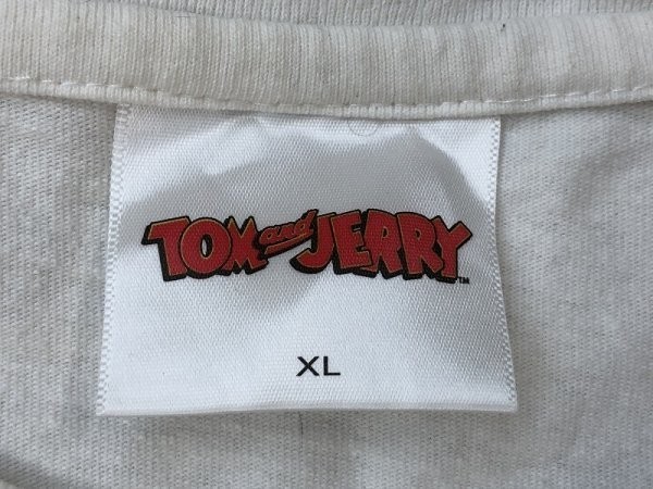 TOM and JERRY トムとジェリー メンズ バックプリント ロンT 長袖Tシャツ 大きいサイズ XL 白_画像2