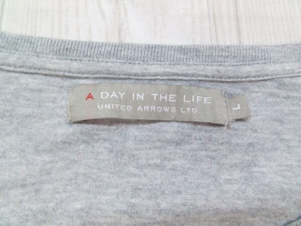 A DAY IN THE LIFE UNITED ARROWS ユナイテッドアローズ メンズ ポケット切替 カットソー L グレー_画像2