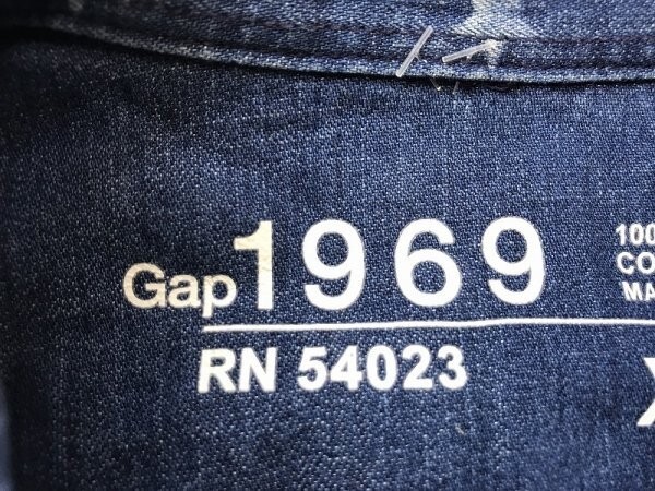 GAP 1969 ギャップ レディース ダブルポケット 星柄 デニム 長袖シャツ 小さいサイズ XS 青_画像2