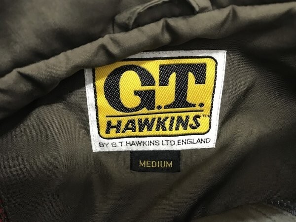 G.T.HAWKINS ホーキンス メンズ ロゴ刺繍 フルジップ 裏メッシュ ウィンドブレーカー M 赤_画像2