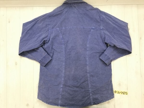 レディース シワ加工 韓国製 シャツジャケット 裏地なし 綿 紫_画像3
