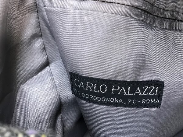 CARLO PALAZZI メンズ アンゴラ・シルク混 ツイードジャケット M 日本製 秋冬 グレー系_画像2