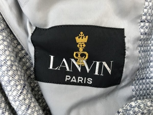 LANVIN ランバン メンズ 背抜き 柄織り テーラードジャケット グレー系 春秋_画像2