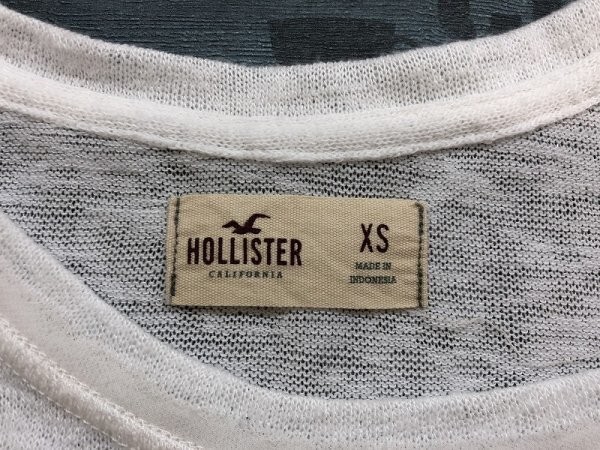 HOLLISTER ホリスター レディース スパンコール付き ニット半袖カットソー 小さいサイズ XS 白_画像2