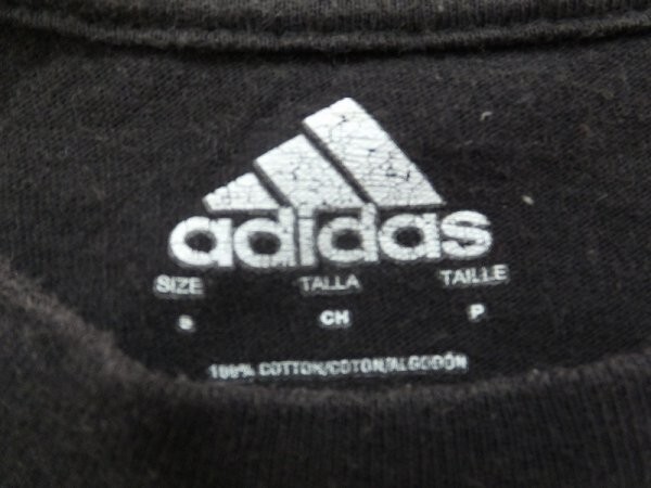 ADIDAS Adidas men's big Logo print cotton short sleeves T-shirt S black 