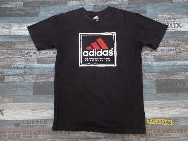 ADIDAS Adidas men's big Logo print cotton short sleeves T-shirt S black 
