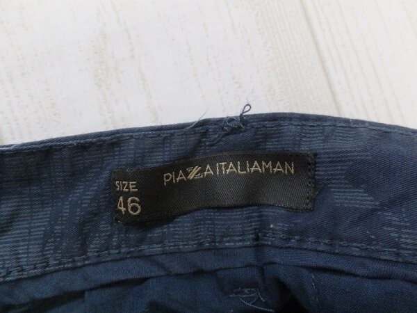 PIAZA ITALIAMAN メンズ ボタニカル ボタンフライ ハーフパンツ 46 紺_画像2