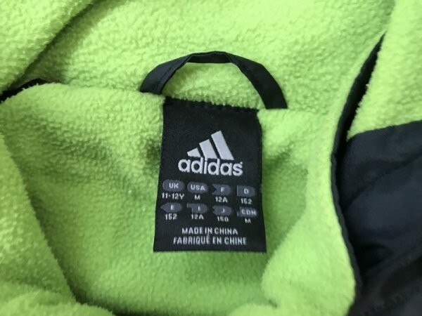 ADIDAS アディダス キッズ 裏フリース ベンチコート 150 黒_画像2